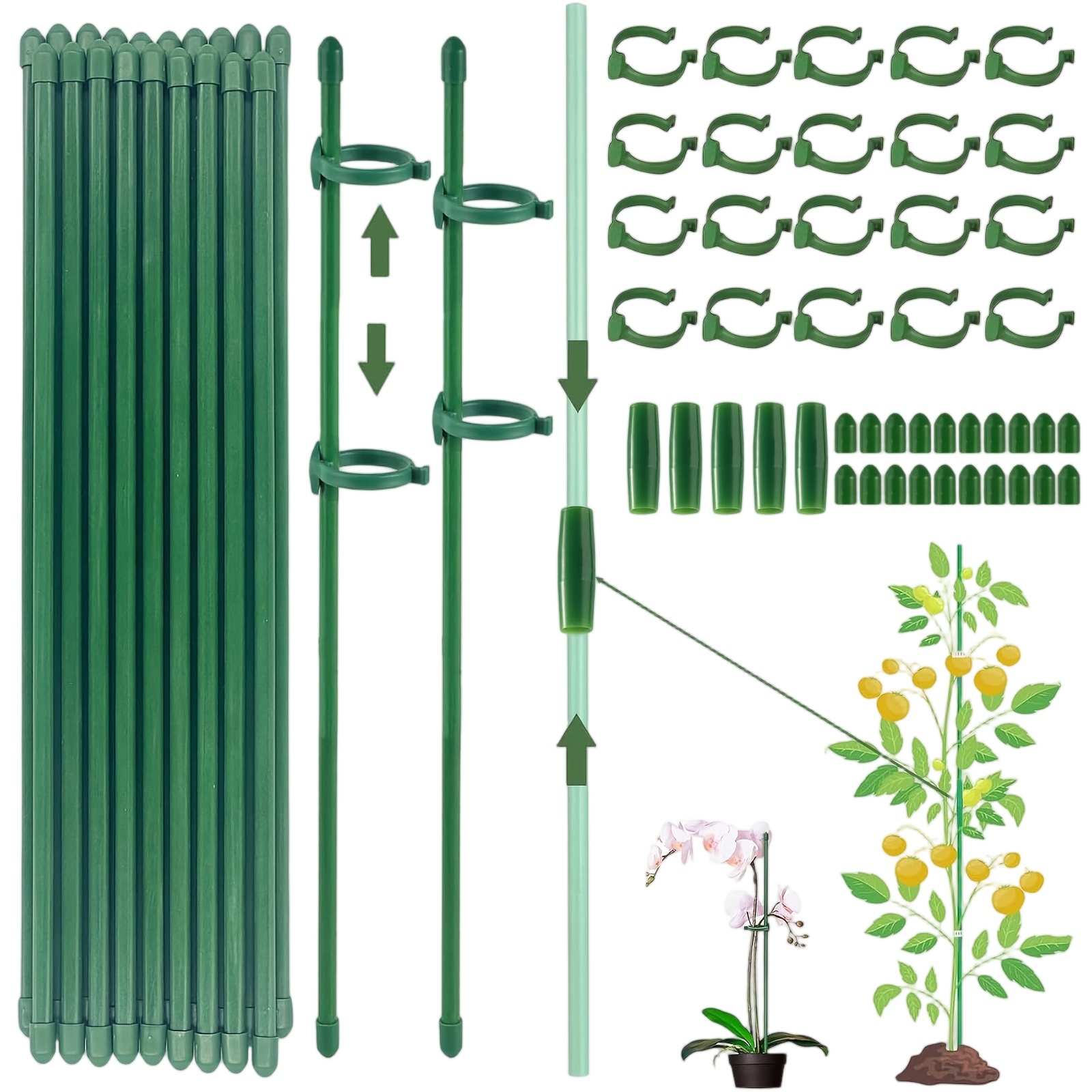 Orchid Potting Mix - เสาค้ำต้นไม้แบบเดี่ยว สำหรับพุ่มไม้ ดอกไม้ ผัก เถาวัลย์ กล้วยไม้