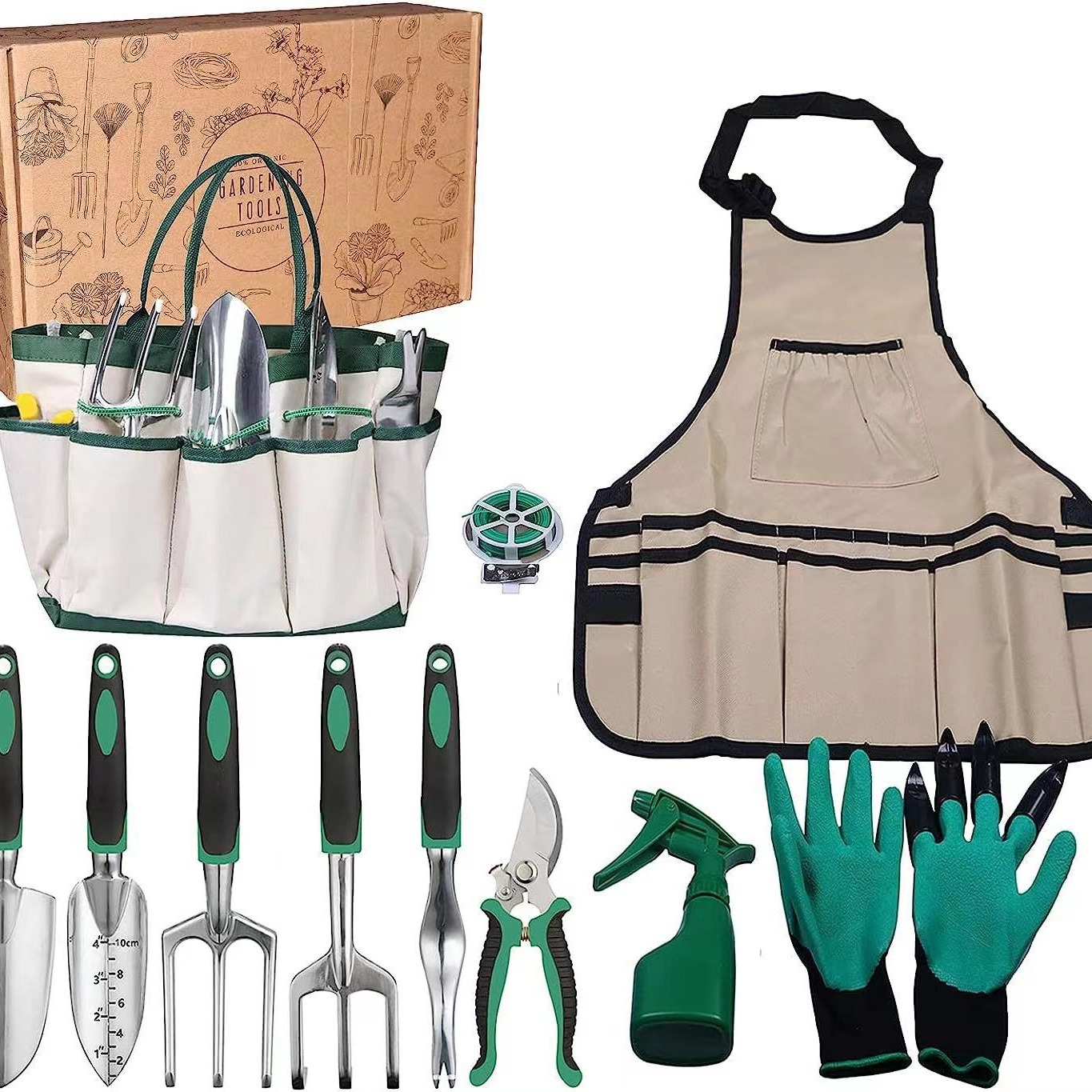 Gardening Tools Gift Set - ชุดเครื่องมือทำสวน 11 ชิ้น อลูมิเนียมอัลลอยด์ สแตนเลส ชุดพลั่ว