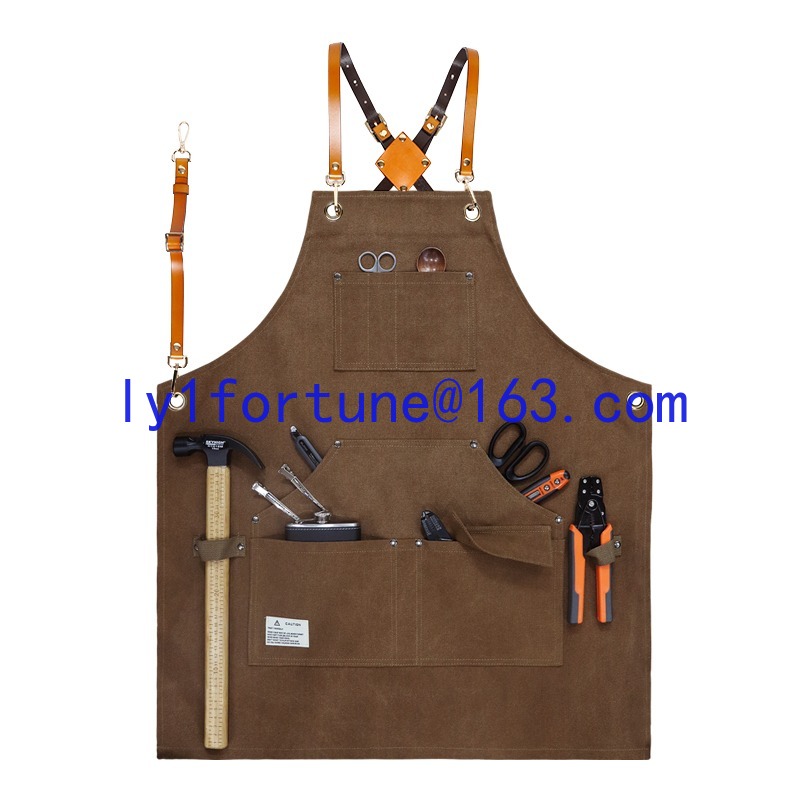 Gardening Tools Logo - ผ้ากันเปื้อนผ้าแคนวาสหนา กันน้ำ พิมพ์โลโก้ตามสั่ง ช่างไม้ คนสวน ช่างทาสี