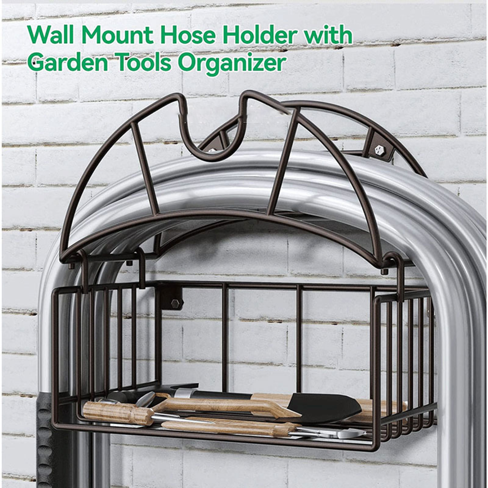 Gardening Yard Tools - Wall Mount Garden ผู้ถือท่อเครื่องมือ Organizer Bracket