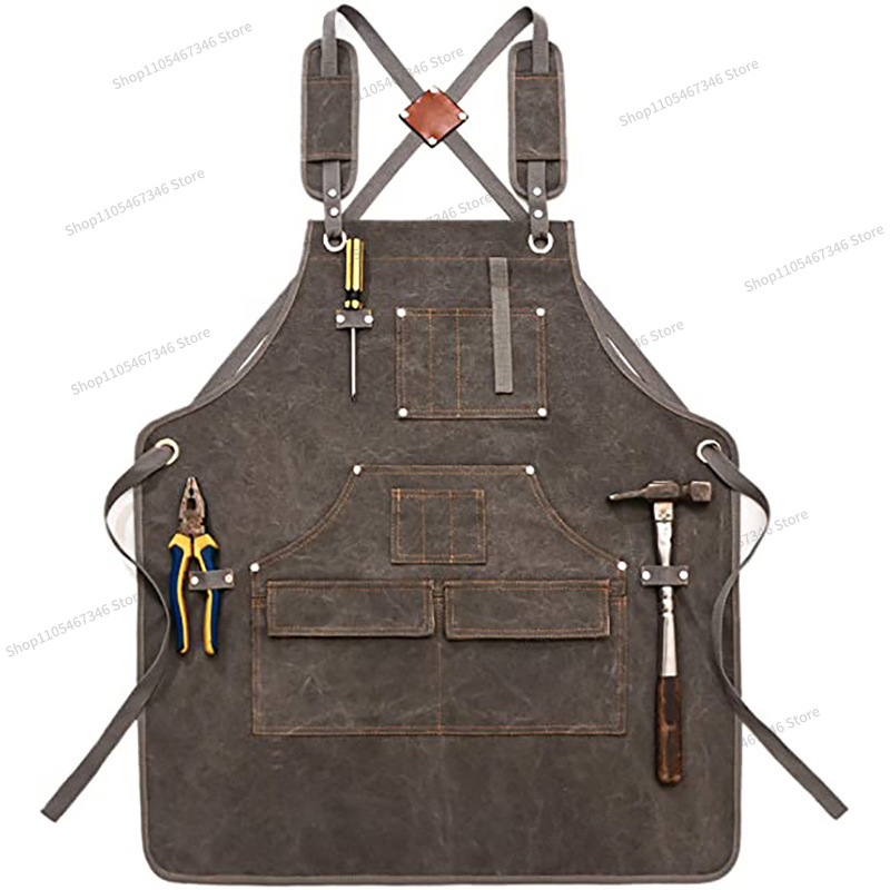ผ้ากันเปื้อนผ้าแคนวาสหนาพิเศษ  - Gardening Tools Logo บทวิจารณ์และราคา