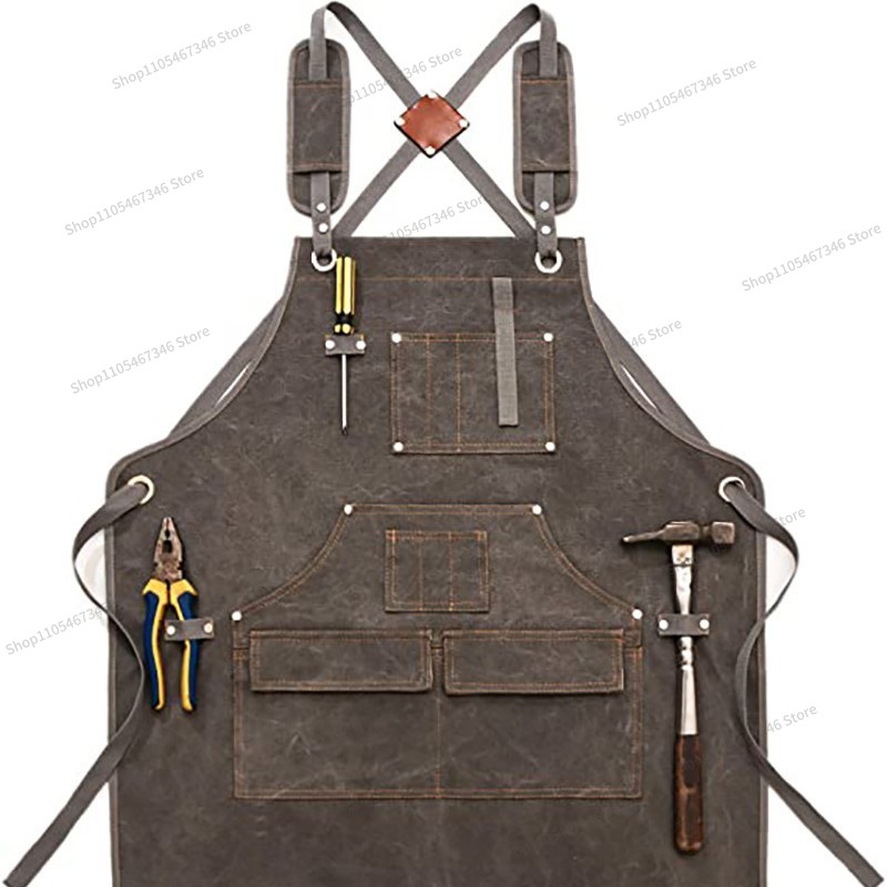 ผ้ากันเปื้อนผ้าแคนวาสหนาพิเศษ  - Gardening Tools Logo บทวิจารณ์และราคา