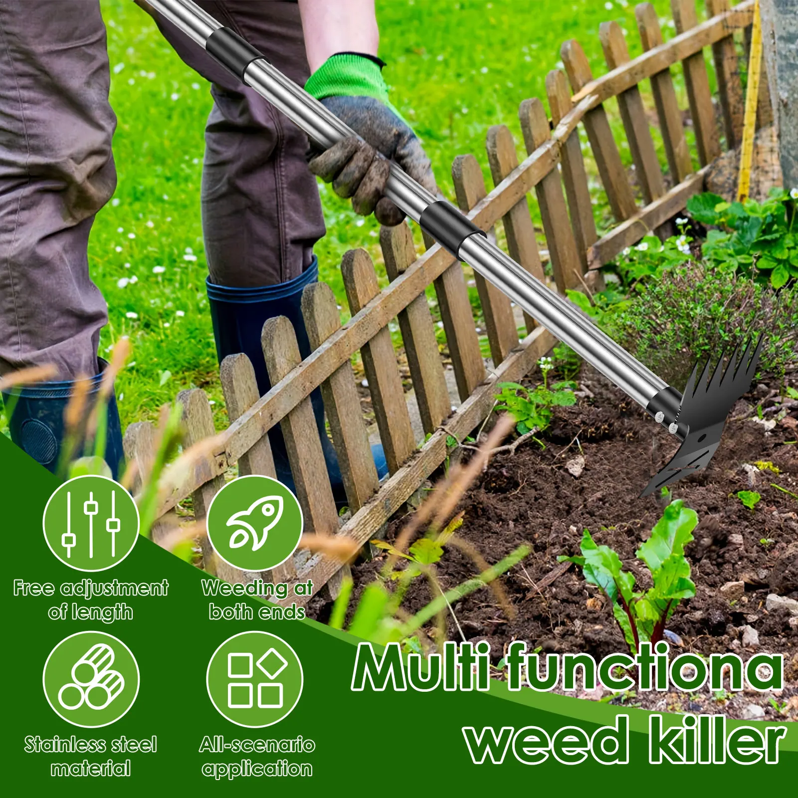 คราดหญ้าสแตนเลส เครื่องมือถอนว - Gardening Tools To Remove Weeds บทวิจารณ์และราคา