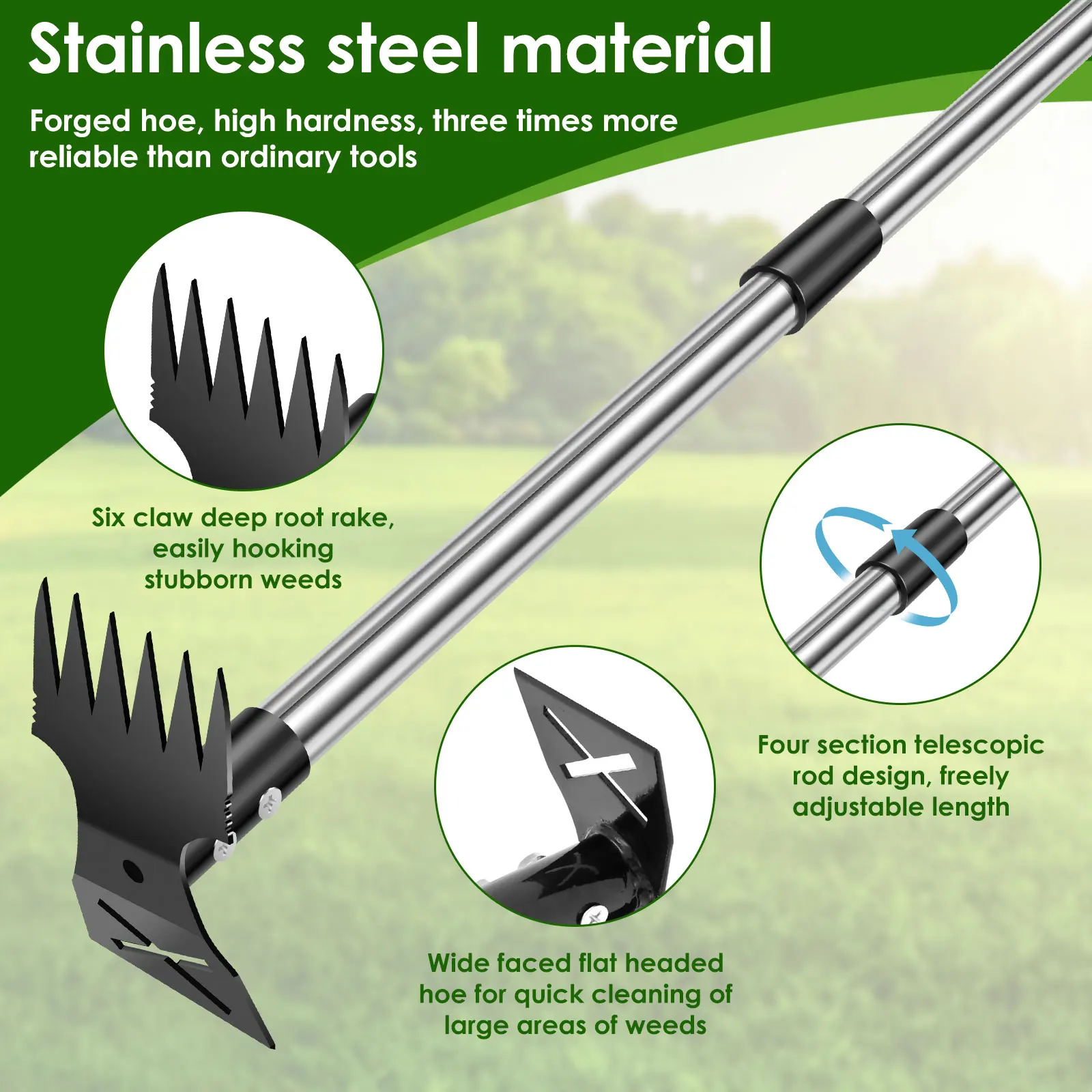 คราดหญ้าสแตนเลส เครื่องมือถอนว - Gardening Tools To Remove Weeds บทวิจารณ์และราคา