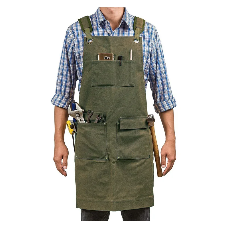 ผ้ากันเปื้อนผ้าแคนวาสหนา กันน้ - Gardening Tools Logo บทวิจารณ์และราคา