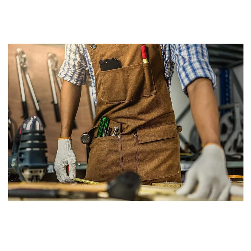 ผ้ากันเปื้อนผ้าแคนวาสหนา กันน้ - Gardening Tools Logo บทวิจารณ์และราคา