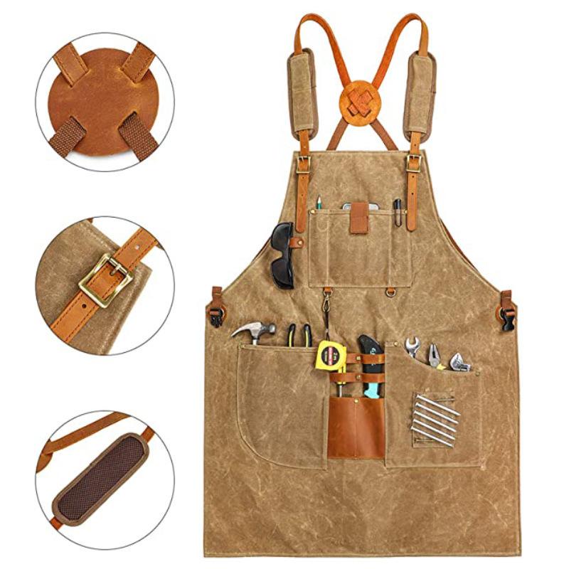 ผ้ากันเปื้อนผ้าแคนวาสสำหรับผู้ - Gardening Tools Logo บทวิจารณ์และราคา