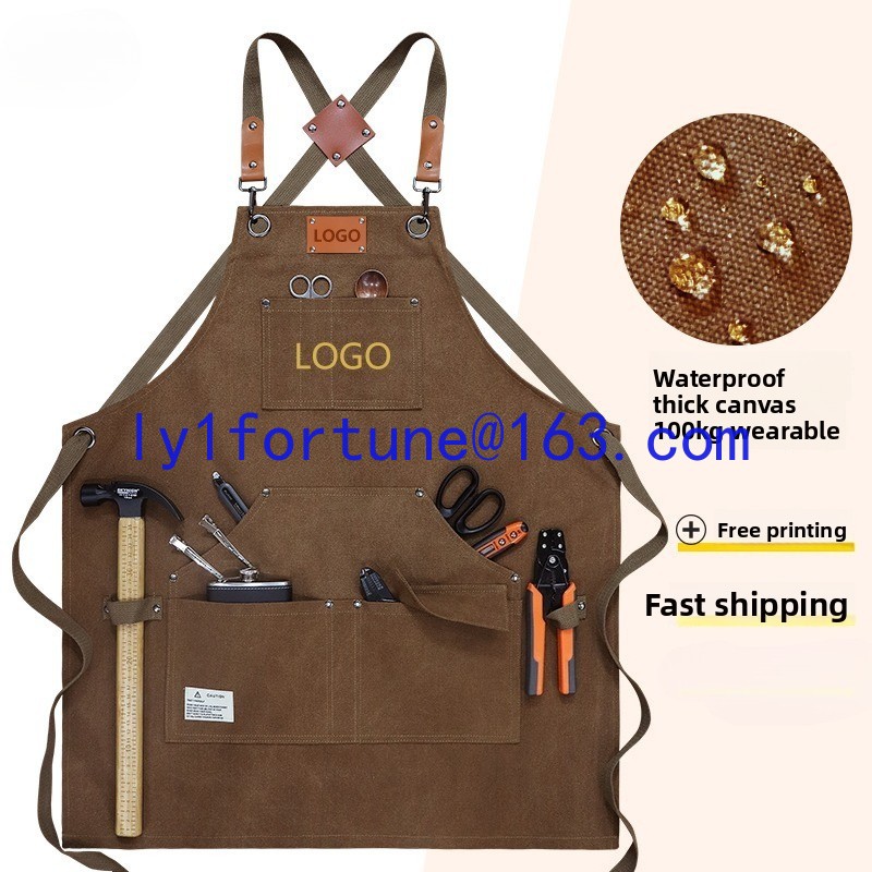 ผ้ากันเปื้อนผ้าแคนวาสหนา กันน้ - Gardening Tools Logo บทวิจารณ์และราคา