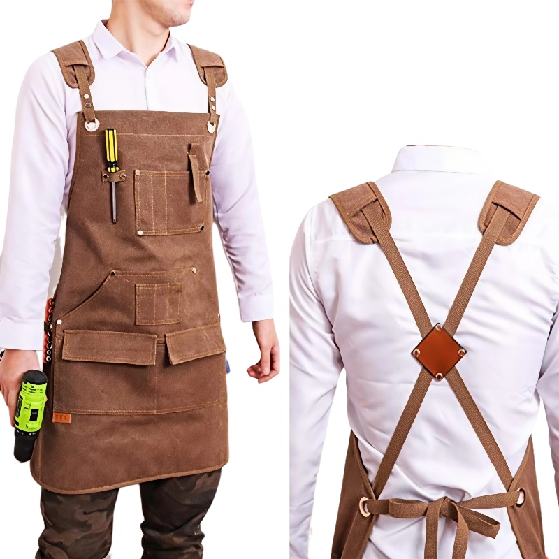 ผ้ากันเปื้อนผ้าแคนวาสแบบหนา ทน - Gardening Tools Logo บทวิจารณ์และราคา