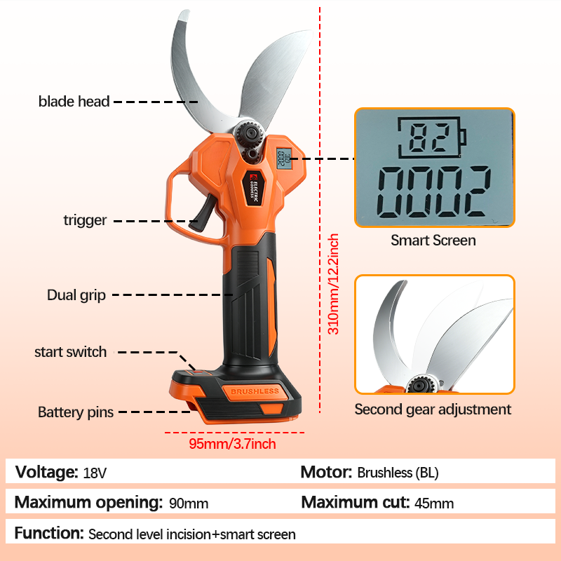กรรไกรตัดแต่งกิ่งไฟฟ้าไร้สาย 4 - Gardening Tools Scissors บทวิจารณ์และราคา