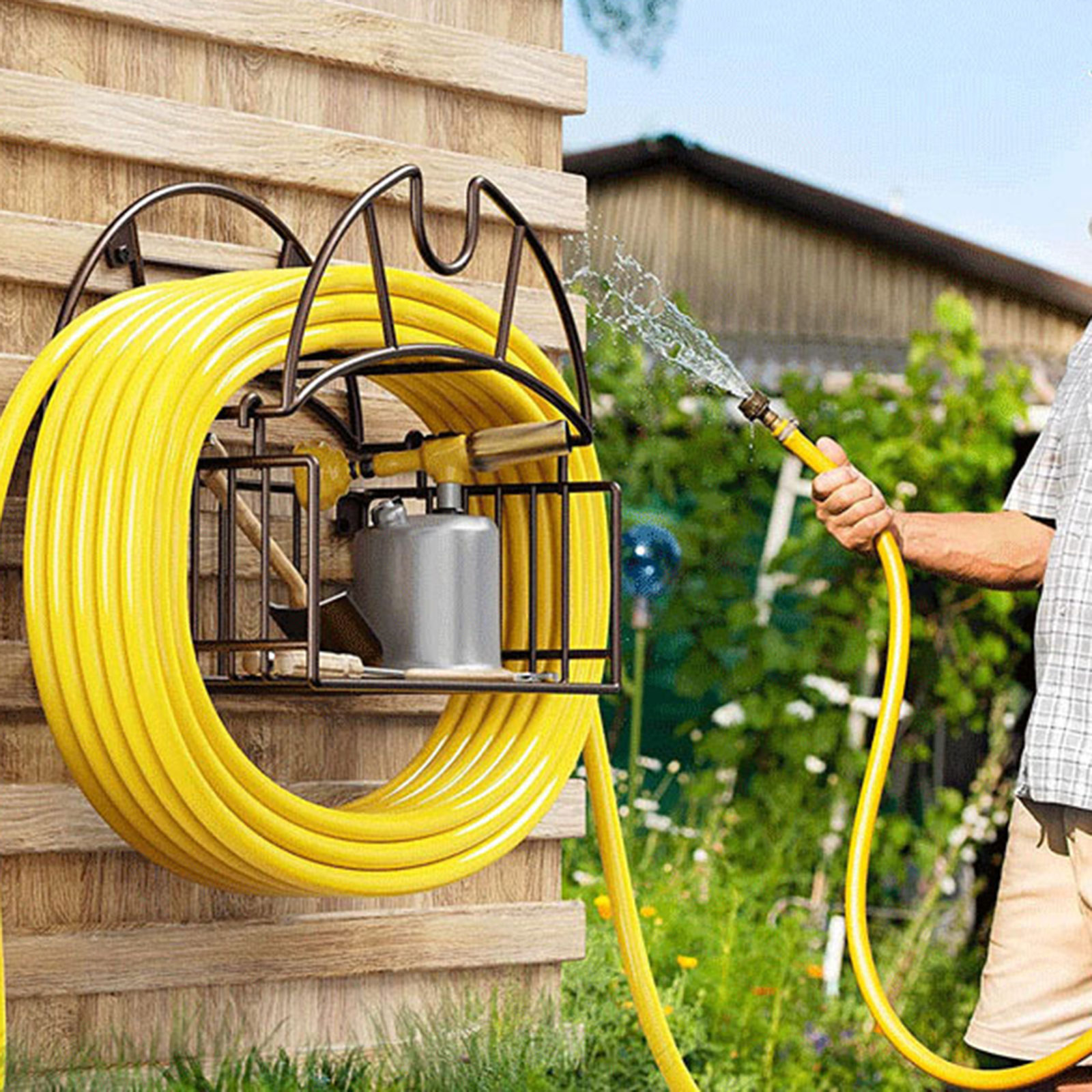 Wall Mount Garden ผู้ถือท่อเคร - Gardening Yard Tools บทวิจารณ์และราคา